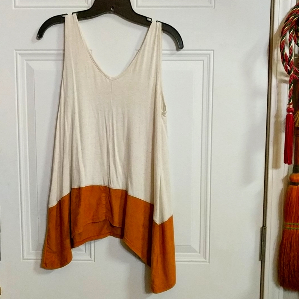 Self Esteem Suede & Knit Sleeveless Top
